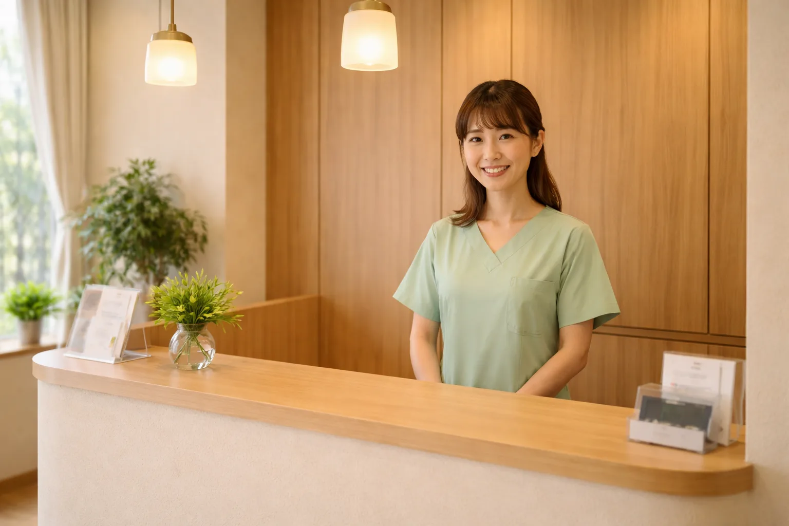 木のぬくもりある受付・待合室